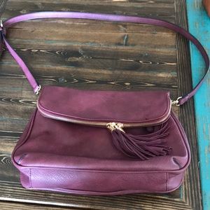 Burgundy concealed carry fold over crossbody